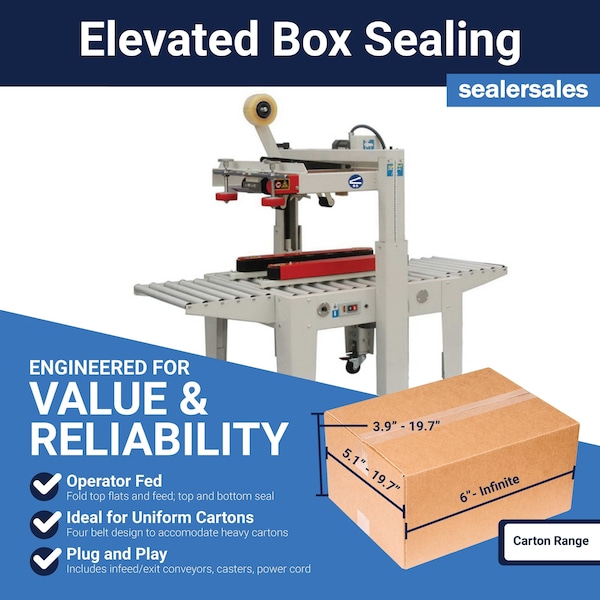 Sealer Sales Semi-Automatic Carton Sealer w/ 2 Side and 2 Top Drive Belts CS-5050B - main
